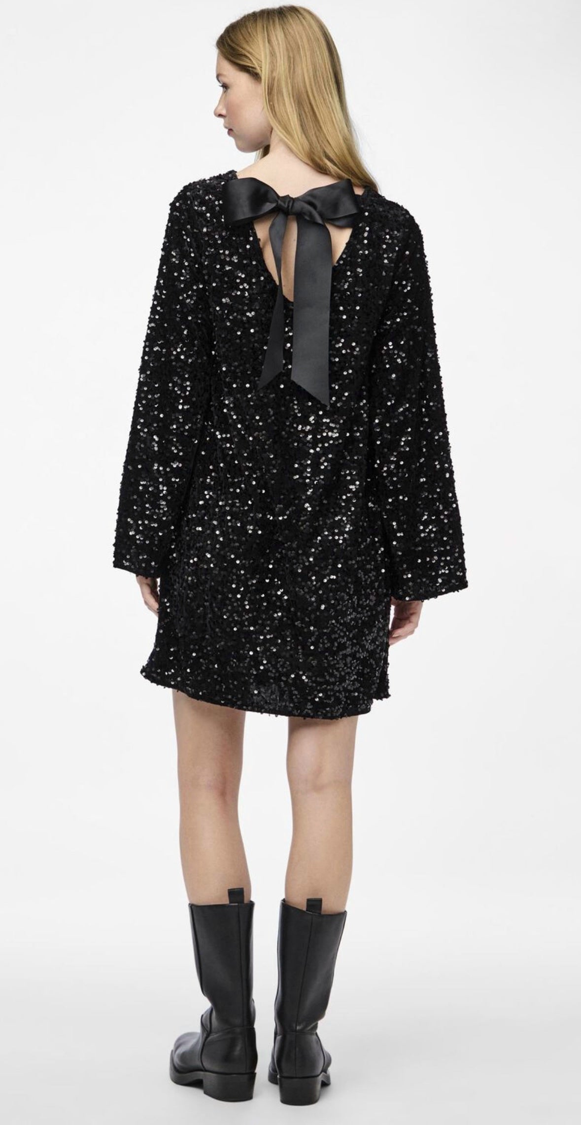 Rowena - Glamorous Sequin Bow Dress
