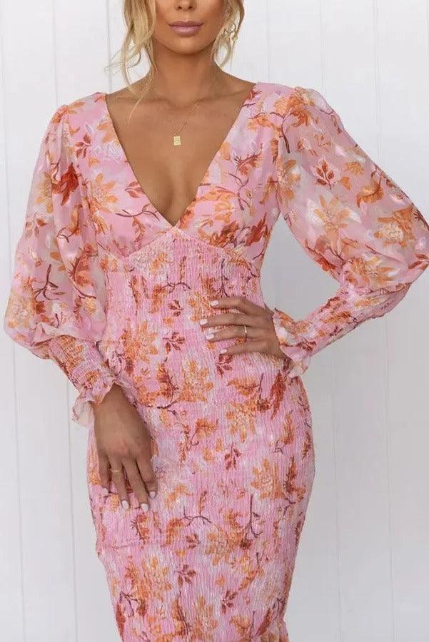 CAMELLIA - Floral Ruffle Dress