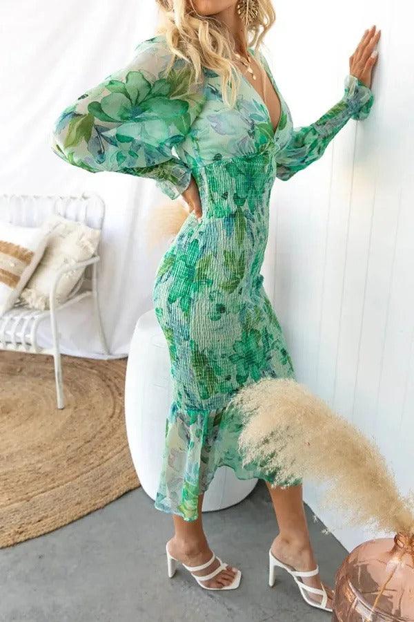 CAMELLIA - Floral Ruffle Dress