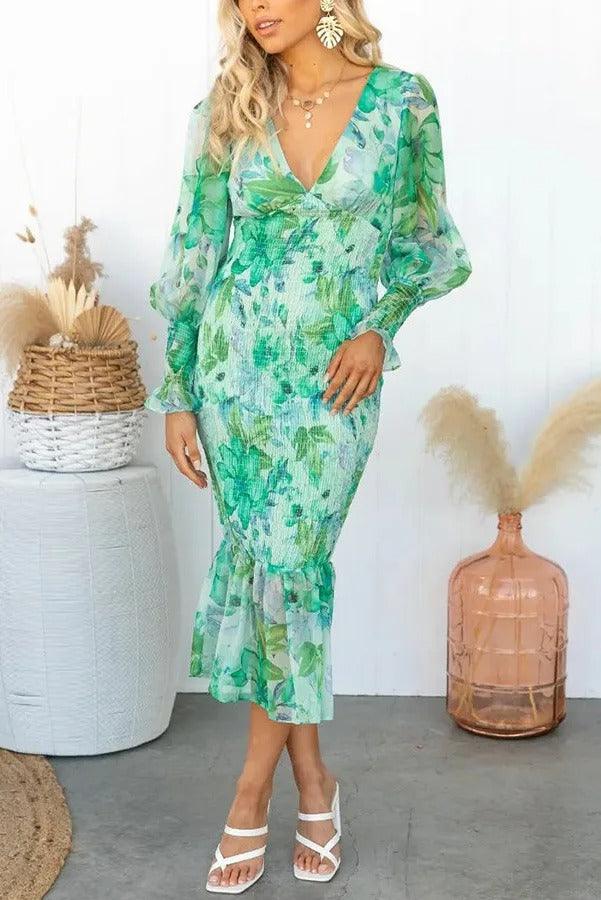 CAMELLIA - Floral Ruffle Dress