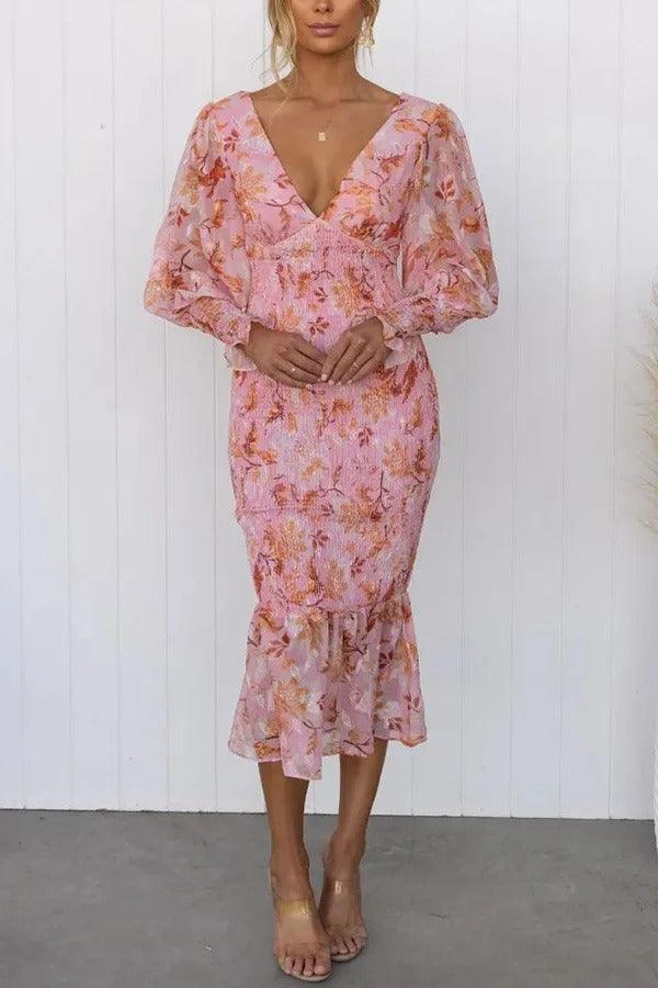 CAMELLIA - Floral Ruffle Dress