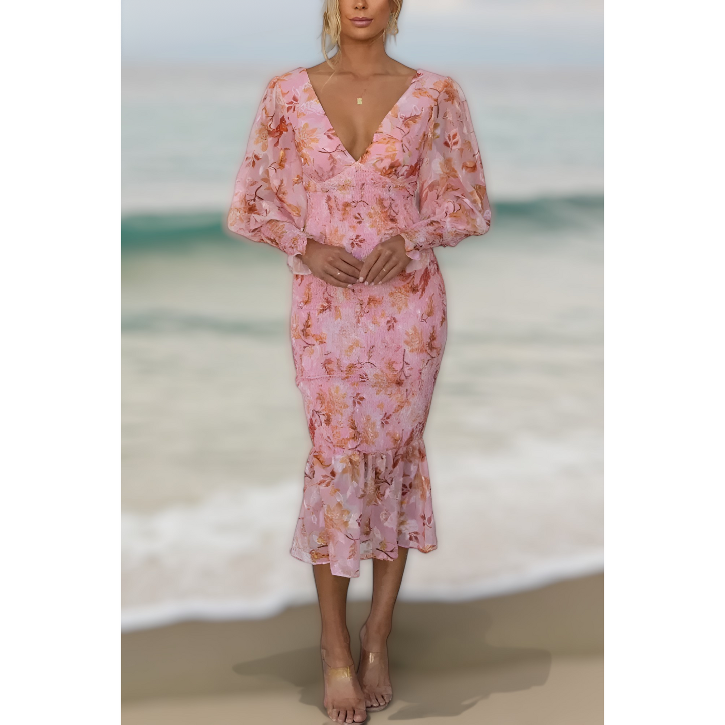 CAMELLIA - Floral Ruffle Dress