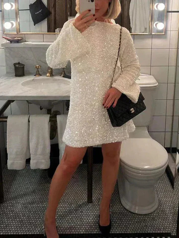 Rowena - Glamorous Sequin Bow Dress