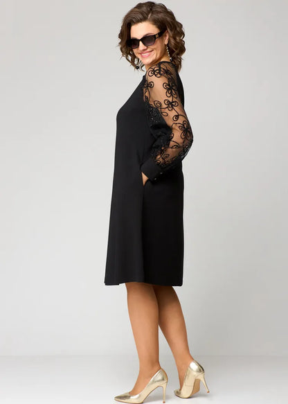 Roselle - Lace-Sleeve Dress