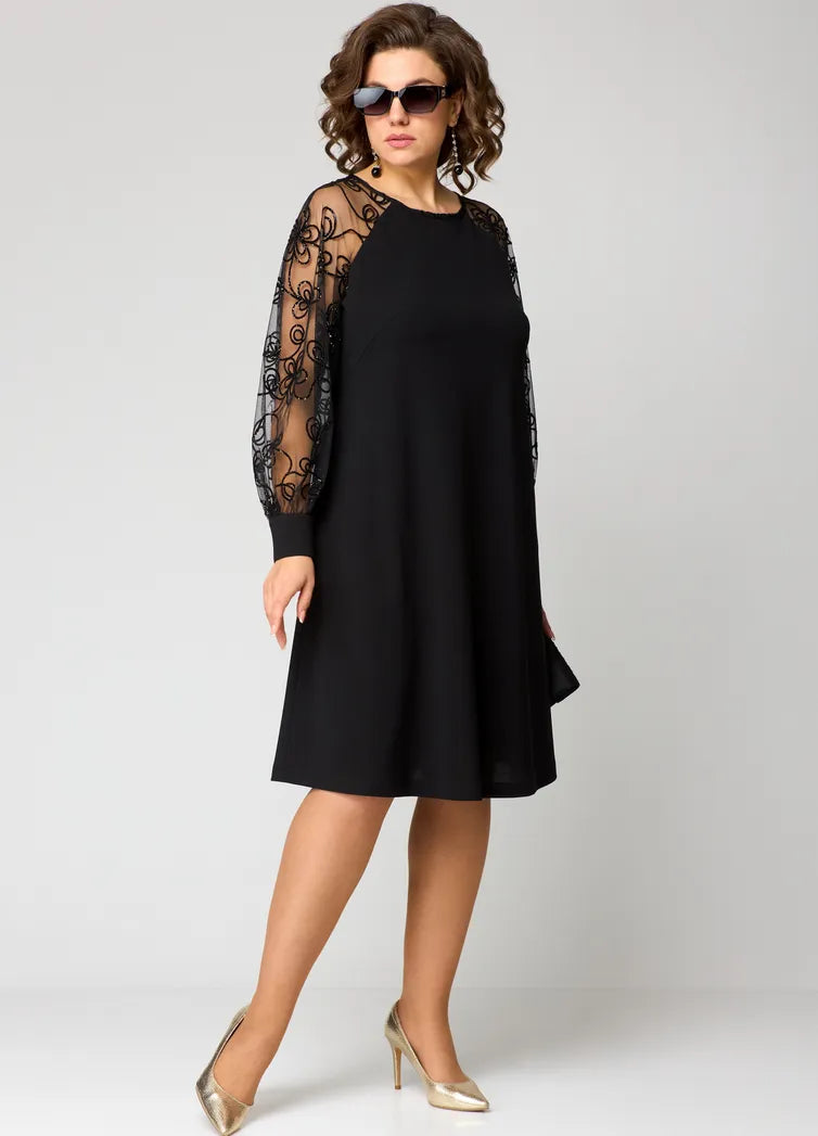 Roselle - Lace-Sleeve Dress