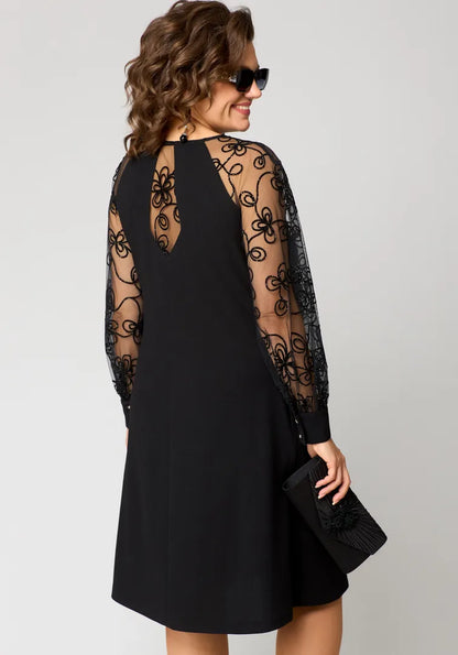 Roselle - Lace-Sleeve Dress