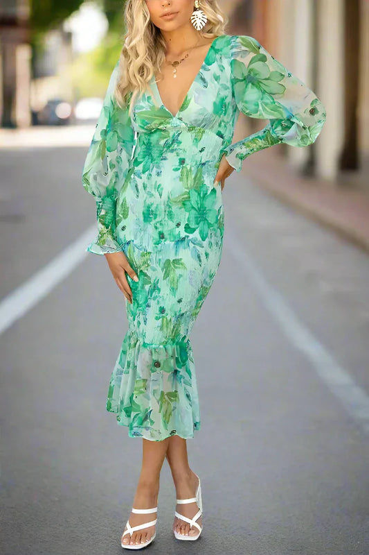 CAMELLIA - Floral Ruffle Dress