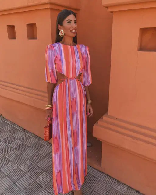 Zaria - Vibrant Cutout Dress