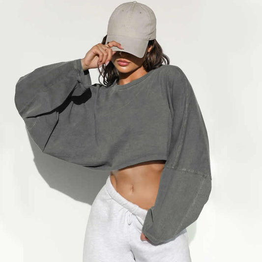 Aliana - Chic Cropped Sweatshirt
