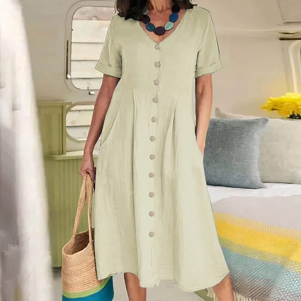Yasmin - Effortless Buttoned Dress